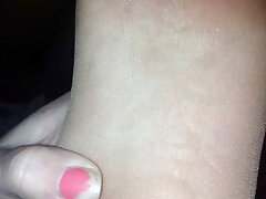 Best Friend Handjob with Nylon Footjob