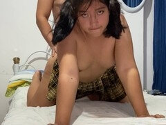 Seduction of stepbrother in ultra mini-skirt