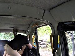 Nasty amateur fucks on a cabs bonnet in woods