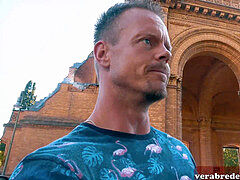 Allemand, Fille latino, De plein air, Public, Tatouage