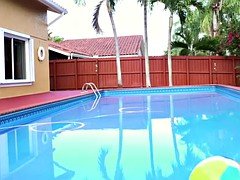 Big tits, Black, Blowjob, Busty, Ebony, Pool