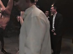 美女, 緊縛, ボンデージ, フェティッシュ, 公共, 三人