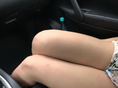 Leie, Strand, Braunhaarige, Auto, Schwarz, Masturbation, Pov, Muschi