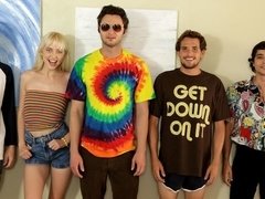 フェラチオ, イく瞬間, グループ, 毛深い, 手コキする, オージー, ガリガリ, ティーン