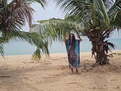 Public Beach Goes Into Nudist Beach # Risky Pee And Totaly Nude On Public Beach