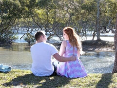 デカ尻, デカチン, デカパイ, フェラチオ, バック, 彼女, アウトドア, 赤毛