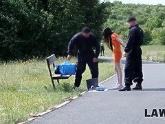 Schönheit, Blasen, Braunhaarige, Hd, Polizei, Muschi, Realität, Ablutschen