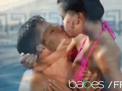 Lovely teen (Mia Manarote) fucks her boyfriend by the pool -stunners