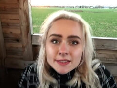 Leie, Blondine, Blasen, Aufs gesicht abspritzen, Im freien, Pov, Rau, Student