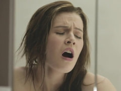 Badkamer, Bruinharig, Hd, Masturbatie, Alleen