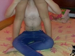 カップル, 中出し, カワイイ, 自家製, ラティーナ, オーガズム, オマンコ, ストッキング