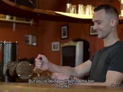 Anna has old and coed lovemaking act in the bar