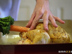 ハードコア, キッチン, オマンコ, 剃毛, ティーン