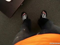 Grosser schwanz, Grosse titten, Braunhaarige, Geile alte tussi, Handjob, Latina, Reif, Büro