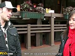 In den arsch, Blasen, Braunhaarige, Gruppe, Hardcore, Öffentlich