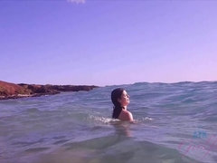 Amateur, Plage, Sucer une bite, Exhib, Petite amie, Nue, Pov, Public