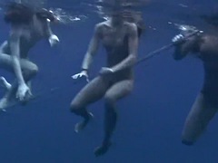 Girls in Tenerife swimming naked