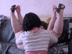 ぽっちゃり, ぽちゃ, デブ, フィストファック, 毛深い, 自家製, レズビアン, オーガズム