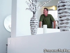Teen deepthroats stepdad