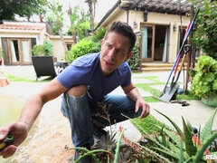 Erstaunlich, Braunhaarige, Vollbusig, Bekleidet, Schwanz, Würgen, Im freien, Pool