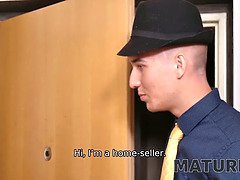 Watch chris atharsis, the hot mature brunette, get her natural tits licked & fucked by a young stud