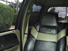Stranded ebony fucks driver after sucking