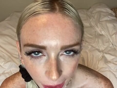 Girl uvula mouth, joi, dildo cum countdown