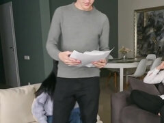 Naive poet permits rich stranger to fuck his black-haired GF