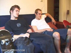 Torque is back with new skater pal Alex West. Torque introduces Alex to the world of porn and soon both boys are naked, beating their meat.