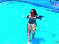 Grosser schwanz, Frau frau mann, Deutsch, Hardcore, Mutti, Orgie, Pool, Flotter dreier