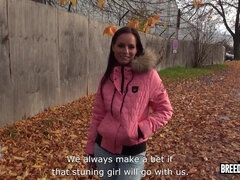 Quick reality hook with car blowjob with Czech brunette slut