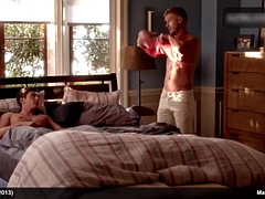 Male celebrity Adam Senn gay kissing and shirtless scenes