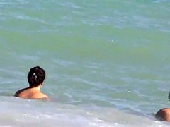 Leie, Strand, Natürlichen titten, Im freien, Öffentlich, Spion, Titten, Spanner