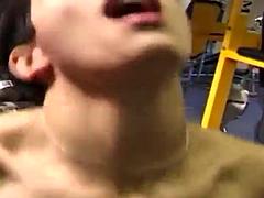 Cline de Bara in the gym 1999 ft. Cline Bara: Blowjob, Babe  Cowgirl Porn