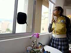 Collège université, Fille latino, Masturbation, Pénis, Fumer, Solo, Jouets