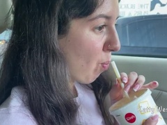 車, アウトドア, 公共, オマンコ, シャワー, 禁句, ティーン, 濡れ