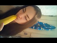 Slut Banana Suck BlowJob