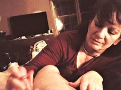 Slutwife Diane Unpublished Video Stroking Her Internet Date Off While Pumping His Ass with Her Finger