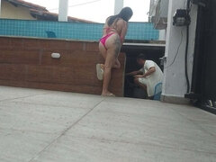 Hot Brazilian Housewife Cheats on Husband with Poolside Lover in 4K