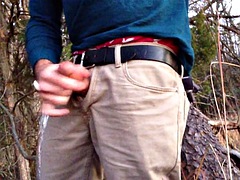 Long public masturbating in the woods near the hiking trail, sagging in my AE boxers and shorts. Verbal jerking off and cumming