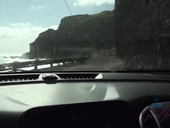 茶髪の, 車, 中出し, 露出狂, 彼女, アウトドア, ハメ撮り, 公共