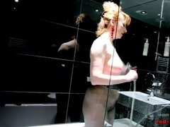 Fetisch, Fingern, Hd, Masturbation, Milf, Nylon, Rotschopf, Spielzeuge