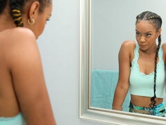 Pijpbeurt, Hondjeshouding, Zwart, Harig, Natuurlijke tieten, Tiener, Strak, Tieten likken