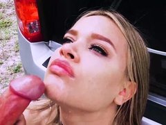 Leie, Blasen, Auto, Betrug, Paar, Im freien, Pov, Eng