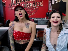 Horny punk girls lily lane and rocky emerson threeway sex scene