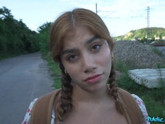 Amateur, Morena, Polla, Atragantadas, Interracial, Al aire libre, Pov, Público