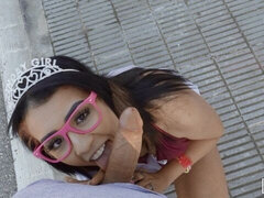 Culo, Mamada, Morena, Linda, Estilo perrito, Vestido, Pov, Adolescente