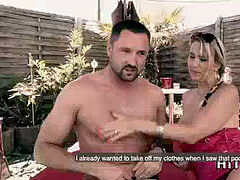 Blasen, Spermaladung, Aufs gesicht abspritzen, Deutsch, Milf, Im freien