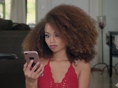 デカパイ, 黒人, 巨乳な, 黒人, レズビアン, なめる, オマンコ, ティーン