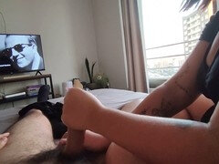 Amateur, Couple, Tir de sperme, Petite amie, Branlette thaïlandaise, Masturbation, Tatouage